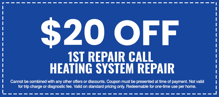 Discount on 1st Repair Call Heating System Repair